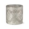 Eva Etched Hurricane Candle Holders - Antique Gold Glass Pillar Holders, 6" H x 6" Dia, Everyday Decor